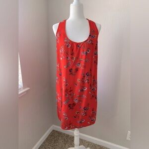 Old Navy Red Floral Dress Size Medium